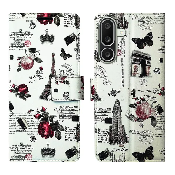 White_Artificial_Leather_See_Through_Design_Magnetic_Case_For_Samsung_M56_5G