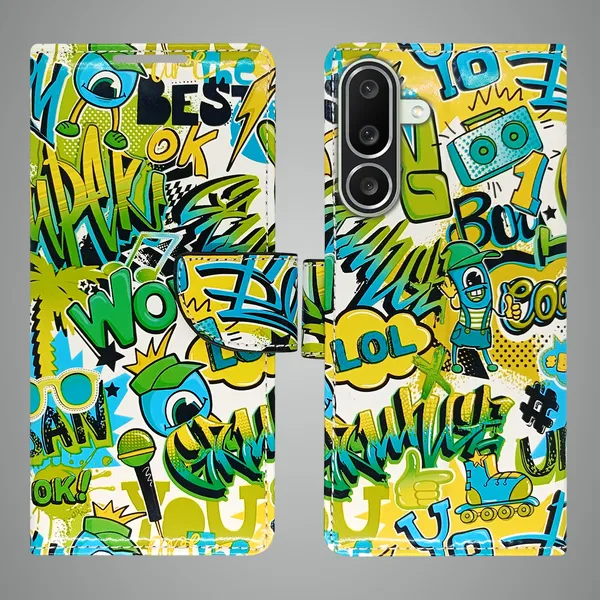 Green_Artificial_Leather_See_Through_Design_Magnetic_Case_For_Samsung_M56_5G