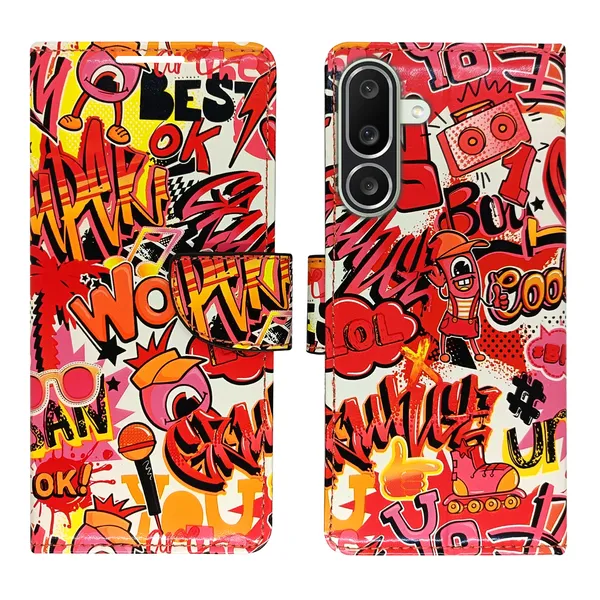 Pink_Artificial_Leather_See_Through_Design_Magnetic_Case_For_Samsung_M56_5G