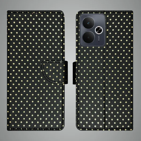 Black_Artificial_Leather_See_Through_Design_Magnetic_Case_For_Realme_14T_5G