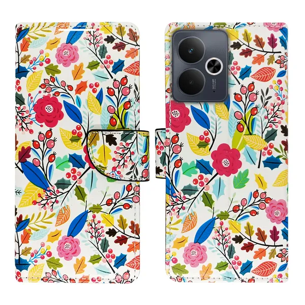 White_Artificial_Leather_See_Through_Design_Magnetic_Case_For_Realme_14T_5G