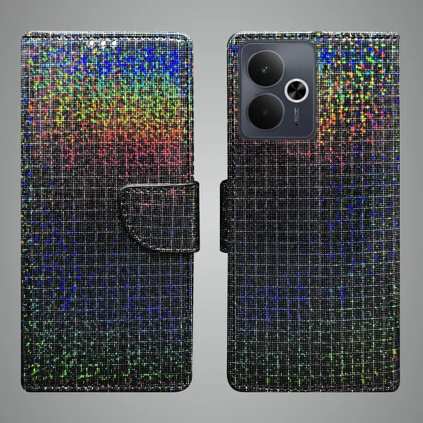 Multicolor_Artificial_Leather_See_Through_Design_Magnetic_Case_For_Realme_14T_5G