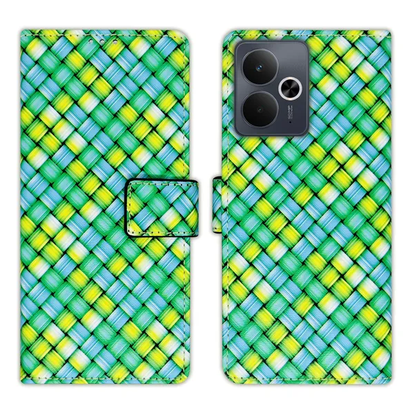 Green_Artificial_Leather_See_Through_Design_Magnetic_Case_For_Realme_14T_5G
