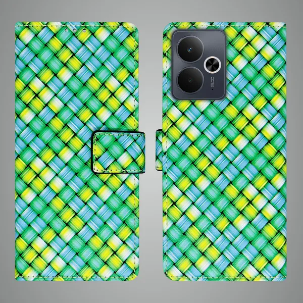 Green_Artificial_Leather_See_Through_Design_Magnetic_Case_For_Realme_14T_5G