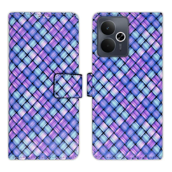 Purple_Artificial_Leather_See_Through_Design_Magnetic_Case_For_Realme_14T_5G