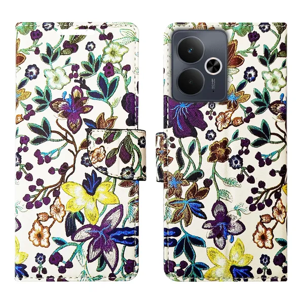 Purple_Artificial_Leather_See_Through_Design_Magnetic_Case_For_Realme_14T_5G