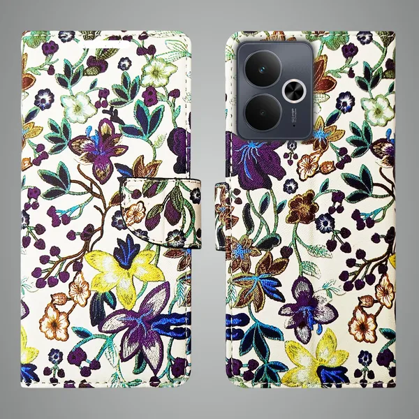 Purple_Artificial_Leather_See_Through_Design_Magnetic_Case_For_Realme_14T_5G