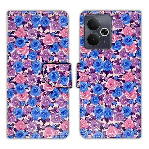 Purple_Artificial_Leather_See_Through_Design_Magnetic_Case_For_Realme_14T_5G
