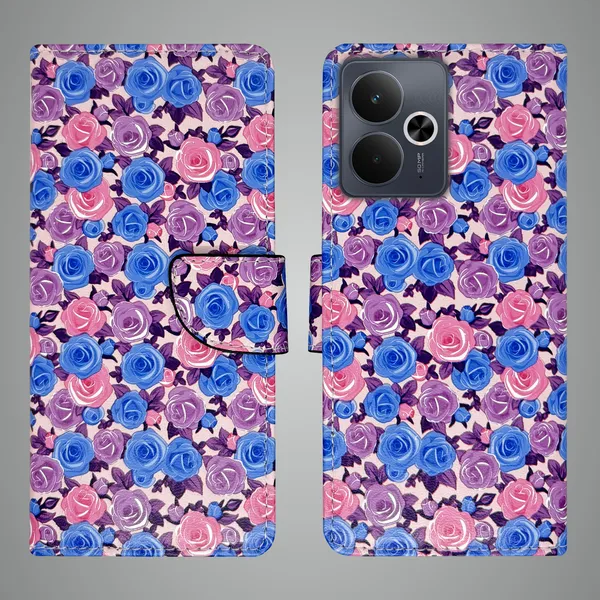 Purple_Artificial_Leather_See_Through_Design_Magnetic_Case_For_Realme_14T_5G