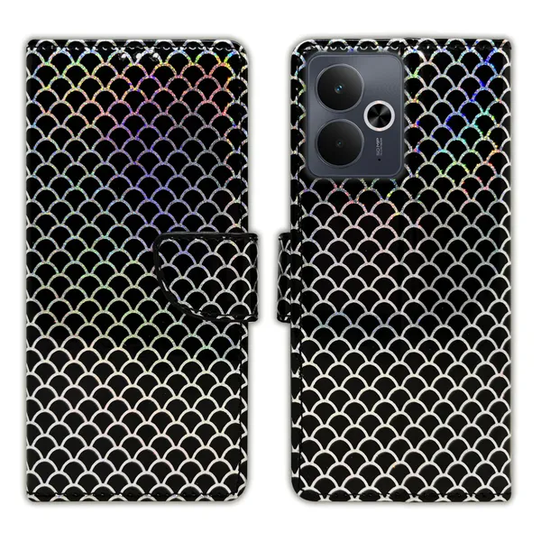 Multicolor_Artificial_Leather_See_Through_Design_Magnetic_Case_For_Realme_14T_5G