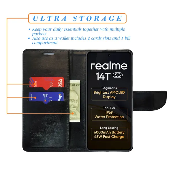 Multicolor_Artificial_Leather_See_Through_Design_Magnetic_Case_For_Realme_14T_5G