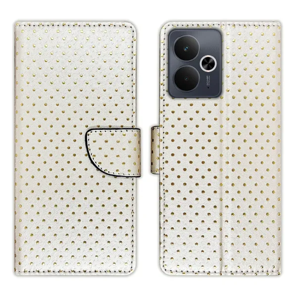White_Artificial_Leather_See_Through_Design_Magnetic_Case_For_Realme_14T_5G