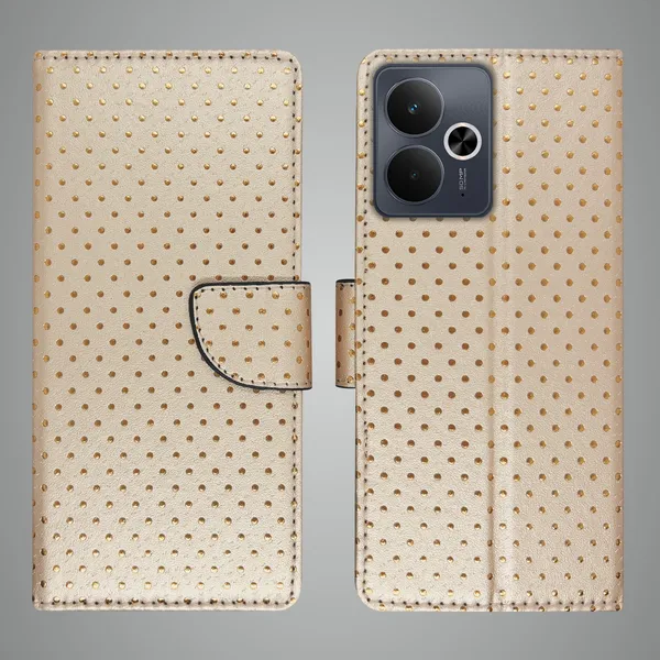 Brown_Artificial_Leather_See_Through_Design_Magnetic_Case_For_Realme_14T_5G