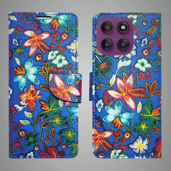 Blue_Artificial_Leather_See_Through_Design_Magnetic_Case_For_Moto_Edge_60_Pro_5G