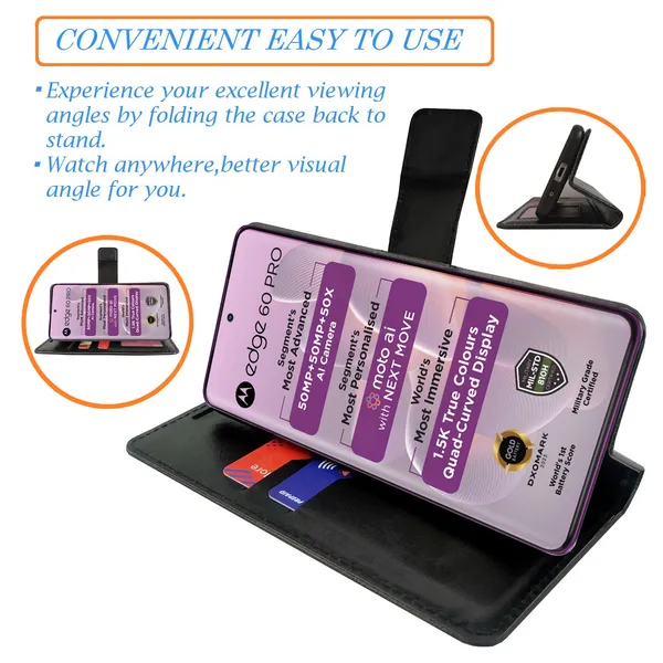 Black_Artificial_Leather_See_Through_Design_Magnetic_Case_For_Moto_Edge_60_Pro_5G