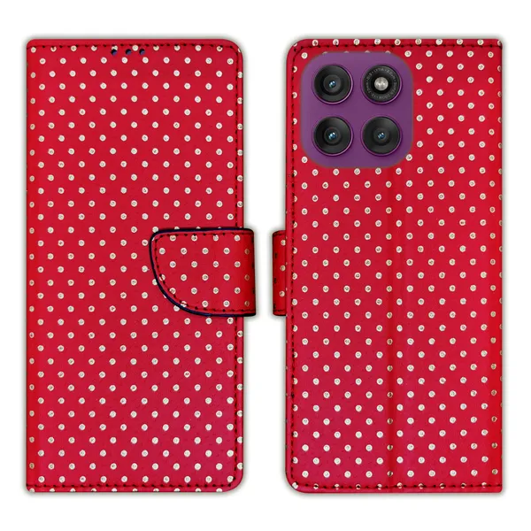 Red_Artificial_Leather_See_Through_Design_Magnetic_Case_For_Moto_Edge_60_Pro_5G