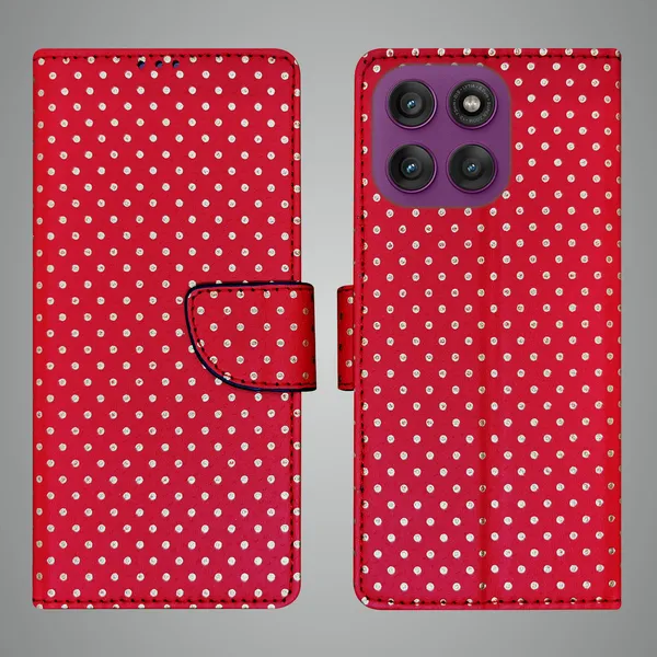 Red_Artificial_Leather_See_Through_Design_Magnetic_Case_For_Moto_Edge_60_Pro_5G