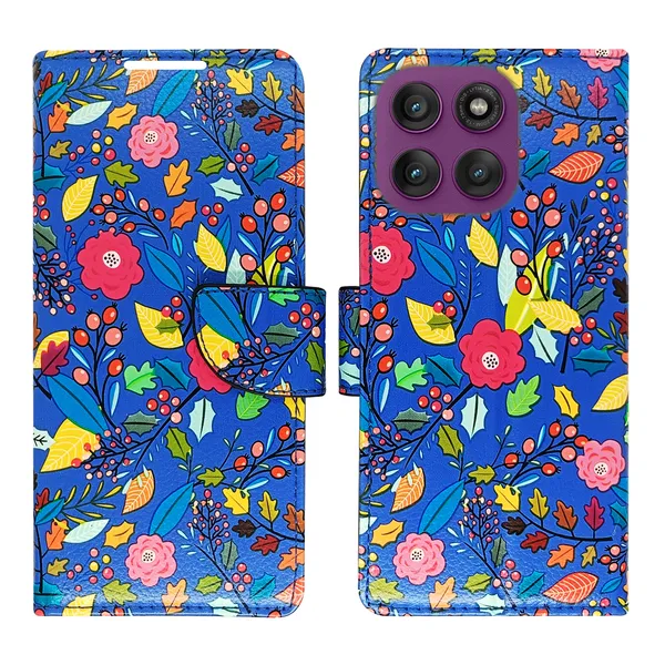 Blue_Artificial_Leather_See_Through_Design_Magnetic_Case_For_Moto_Edge_60_Pro_5G