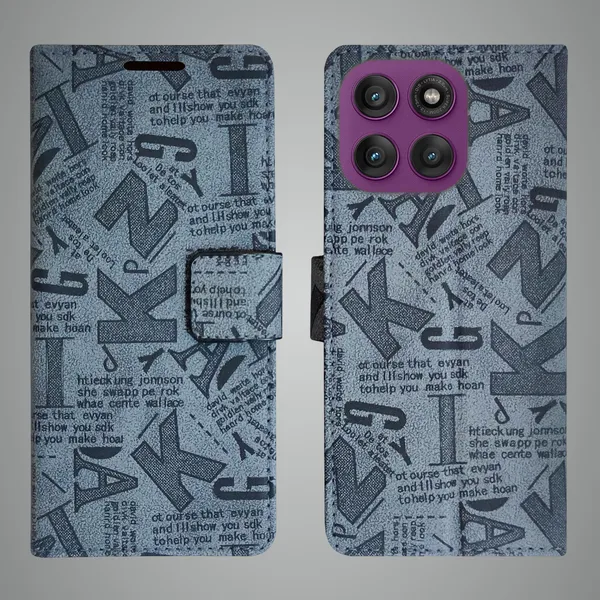 Grey_Artificial_Leather_See_Through_Design_Magnetic_Case_For_Moto_Edge_60_Pro_5G
