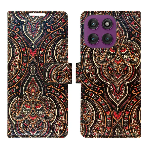 Black_Artificial_Leather_See_Through_Design_Magnetic_Case_For_Moto_Edge_60_Pro_5G