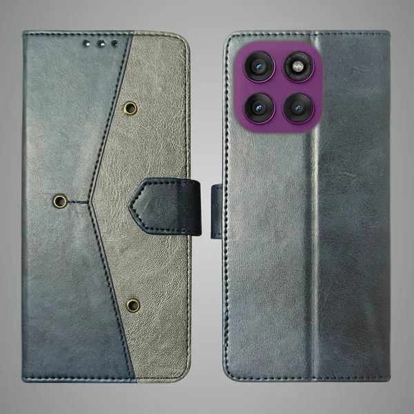 Blue_Artificial_Leather_See_Through_Design_Magnetic_Case_For_Moto_Edge_60_Pro_5G