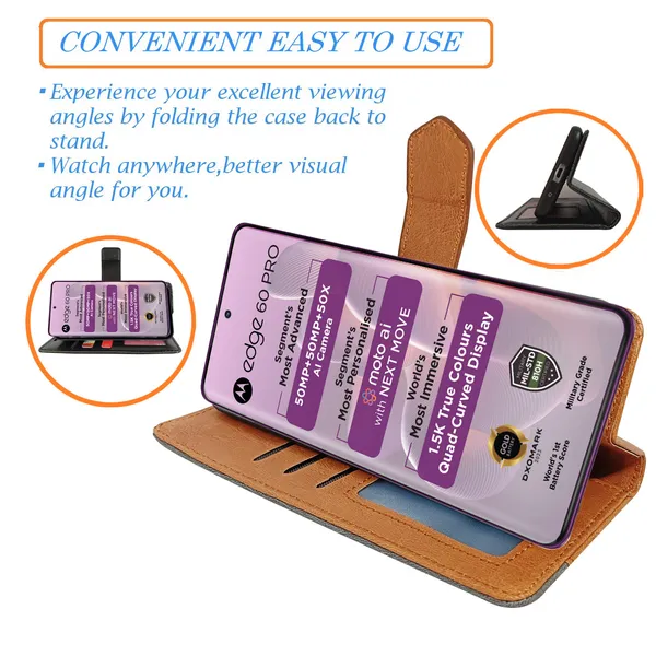 Brown_Artificial_Leather_See_Through_Design_Magnetic_Case_For_Moto_Edge_60_Pro_5G