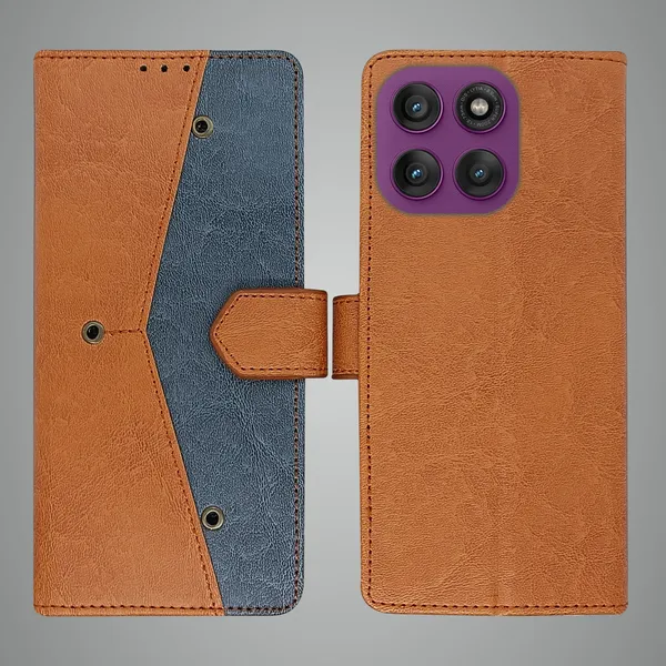 Brown_Artificial_Leather_See_Through_Design_Magnetic_Case_For_Moto_Edge_60_Pro_5G