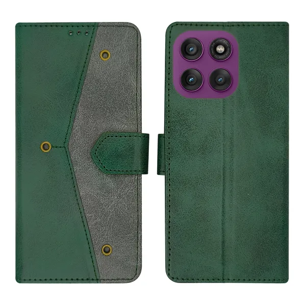 Green_Artificial_Leather_See_Through_Design_Magnetic_Case_For_Moto_Edge_60_Pro_5G