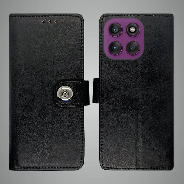 Black_Artificial_Leather_See_Through_Design_Magnetic_Case_For_Moto_Edge_60_Pro_5G