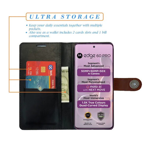 Brown_Artificial_Leather_See_Through_Design_Magnetic_Case_For_Moto_Edge_60_Pro_5G