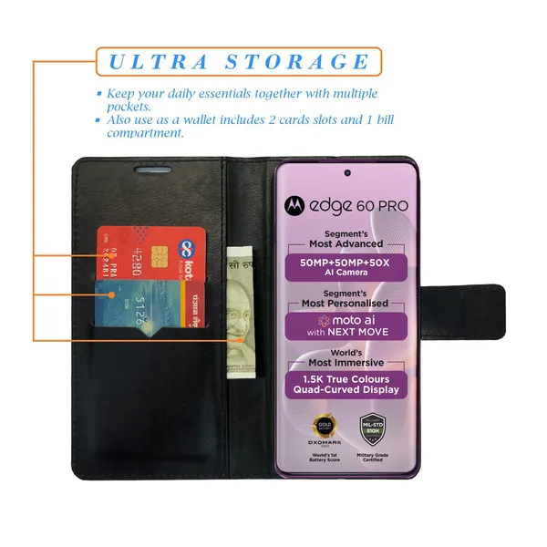 Pink_Artificial_Leather_See_Through_Design_Magnetic_Case_For_Moto_Edge_60_Pro_5G