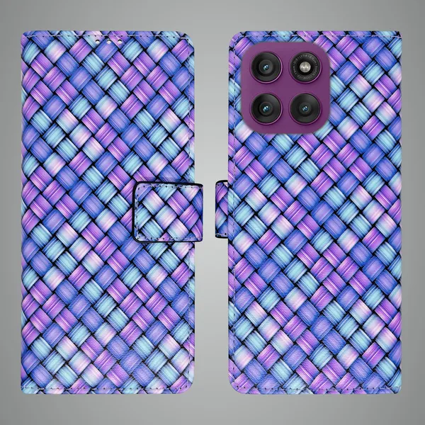 Purple_Artificial_Leather_See_Through_Design_Magnetic_Case_For_Moto_Edge_60_Pro_5G