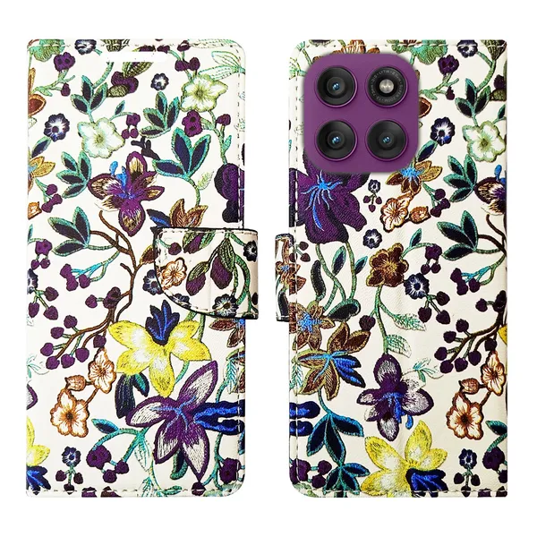 Purple_Artificial_Leather_See_Through_Design_Magnetic_Case_For_Moto_Edge_60_Pro_5G