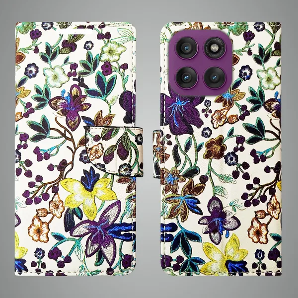 Purple_Artificial_Leather_See_Through_Design_Magnetic_Case_For_Moto_Edge_60_Pro_5G