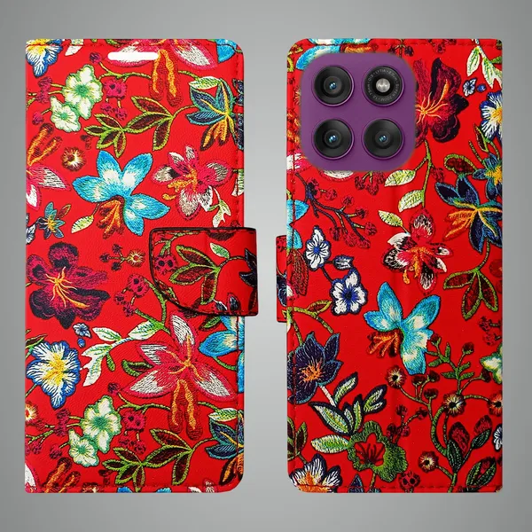 Red_Artificial_Leather_See_Through_Design_Magnetic_Case_For_Moto_Edge_60_Pro_5G