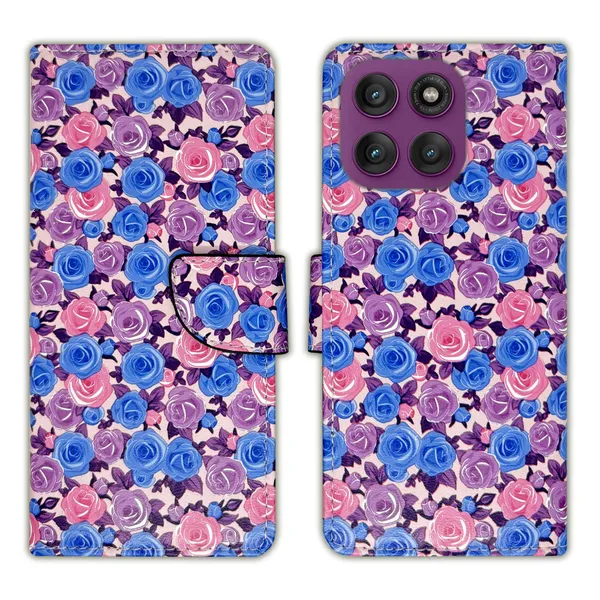 Purple_Artificial_Leather_See_Through_Design_Magnetic_Case_For_Moto_Edge_60_Pro_5G