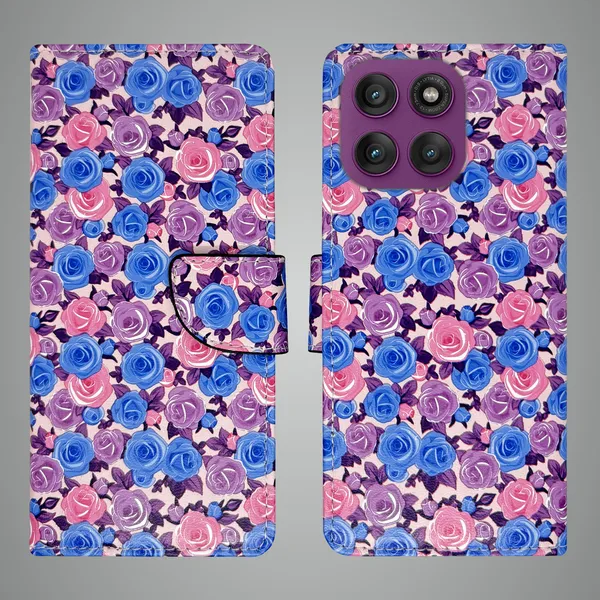 Purple_Artificial_Leather_See_Through_Design_Magnetic_Case_For_Moto_Edge_60_Pro_5G