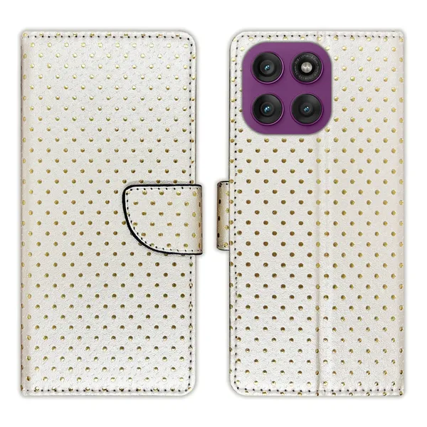 White_Artificial_Leather_See_Through_Design_Magnetic_Case_For_Moto_Edge_60_Pro_5G