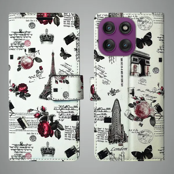 White_Artificial_Leather_See_Through_Design_Magnetic_Case_For_Moto_Edge_60_Pro_5G