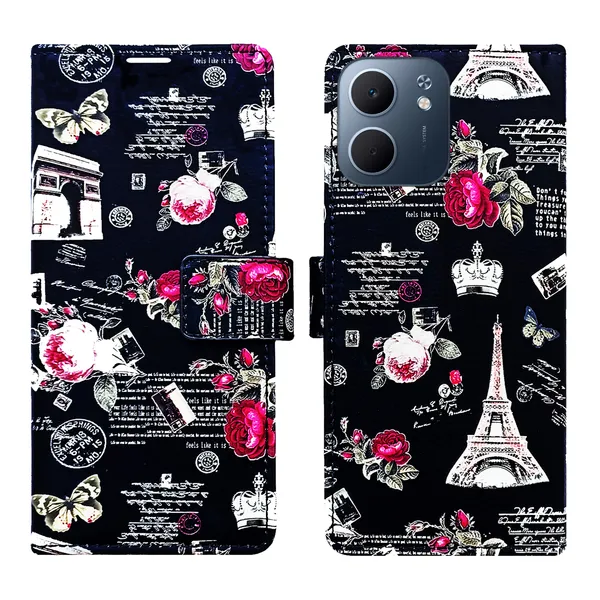 Black_Artificial_Leather_See_Through_Design_Magnetic_Case_For_Oppo_A5x_5G