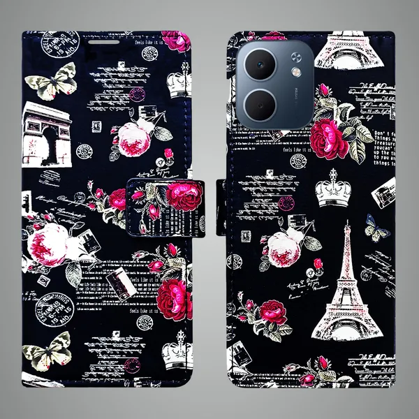 Black_Artificial_Leather_See_Through_Design_Magnetic_Case_For_Oppo_A5x_5G