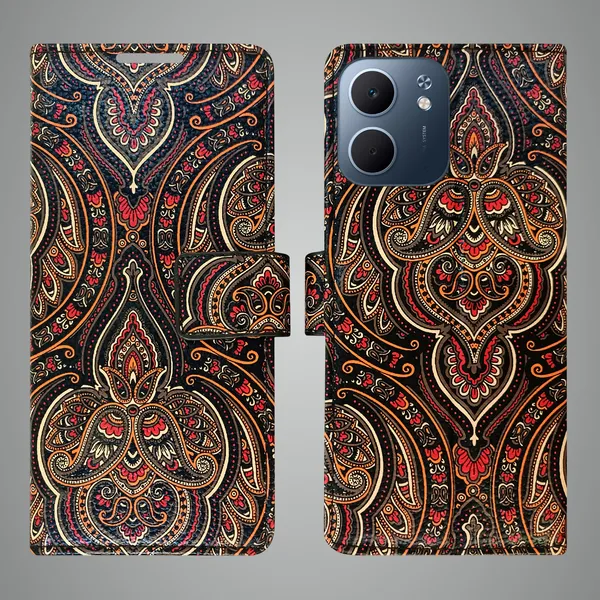 Black_Artificial_Leather_See_Through_Design_Magnetic_Case_For_Oppo_A5x_5G