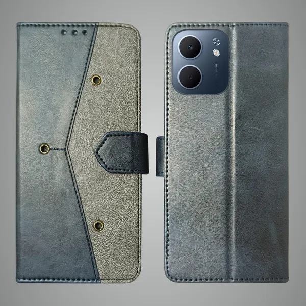 Blue_Artificial_Leather_See_Through_Design_Magnetic_Case_For_Oppo_A5x_5G