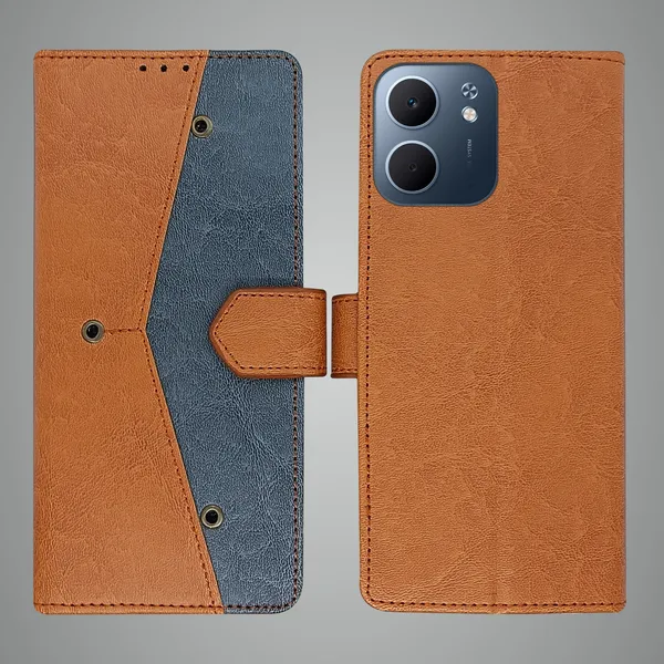 Brown_Artificial_Leather_See_Through_Design_Magnetic_Case_For_Oppo_A5x_5G