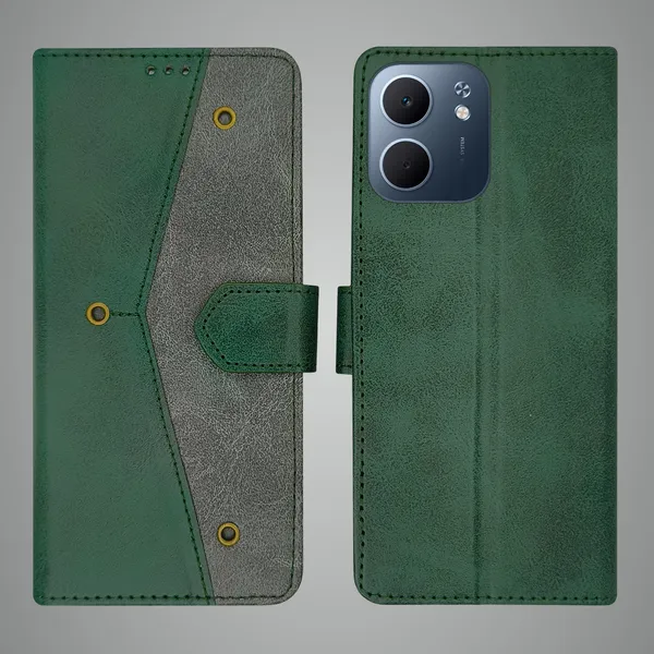 Green_Artificial_Leather_See_Through_Design_Magnetic_Case_For_Oppo_A5x_5G