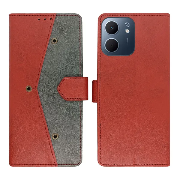 Red_Artificial_Leather_See_Through_Design_Magnetic_Case_For_Oppo_A5x_5G