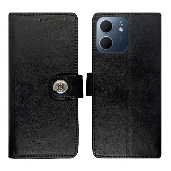 Black_Artificial_Leather_See_Through_Design_Magnetic_Case_For_Oppo_A5x_5G