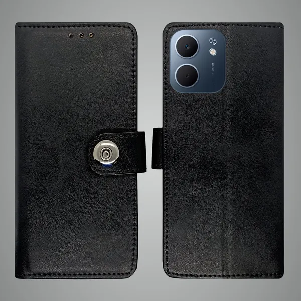 Black_Artificial_Leather_See_Through_Design_Magnetic_Case_For_Oppo_A5x_5G