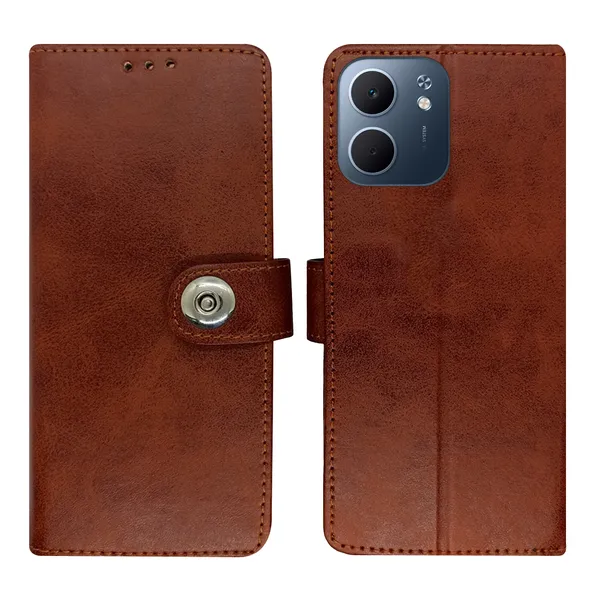 Brown_Artificial_Leather_See_Through_Design_Magnetic_Case_For_Oppo_A5x_5G