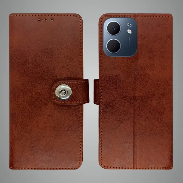 Brown_Artificial_Leather_See_Through_Design_Magnetic_Case_For_Oppo_A5x_5G